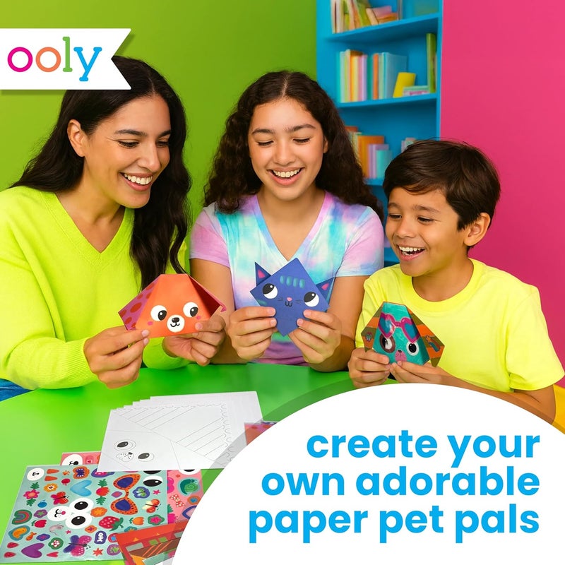 Ooly DIY Paper Kit, 24 Animal Origami Designs & Stickers, Kit Includes 12 Completed, 6 Blank and 6 Color-in Folding Pet Origami Designs - Image 5